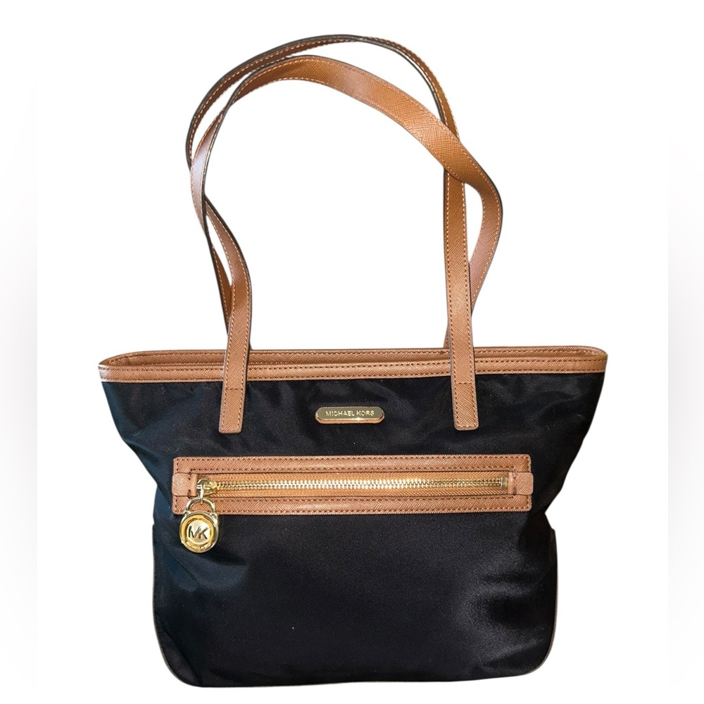 Michael Kors Black and Brown Shoulder Bag
